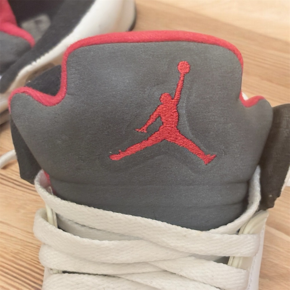 Air Jordan Retro 5 Cement Sneakers White and Gray with Red Accents - Picture 5 of 7